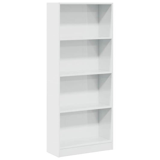vidaXL Βιβλιοθήκη Γυαλιστερό Λευκό 60x24x143 εκ. Επεξεργασμένο Ξύλο