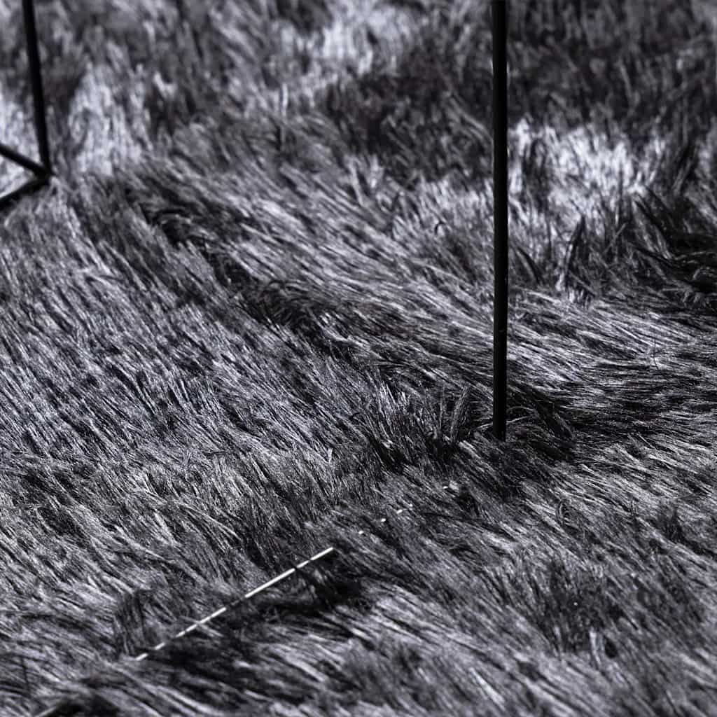 vidaXL Χαλί Shaggy με Ψηλό Πέλος NAVARRA Σκούρο Γκρι 160x160 εκ.