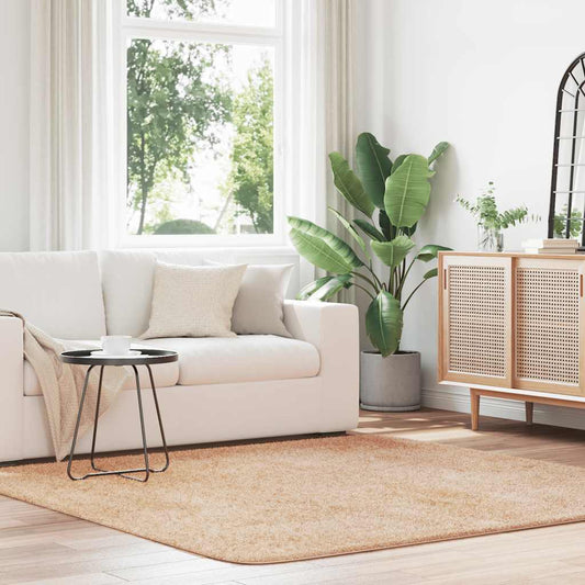 vidaXL Χαλί Shaggy με Ψηλό Πέλος NAVARRA Μπεζ 200x200 εκ. πολυεστέρας