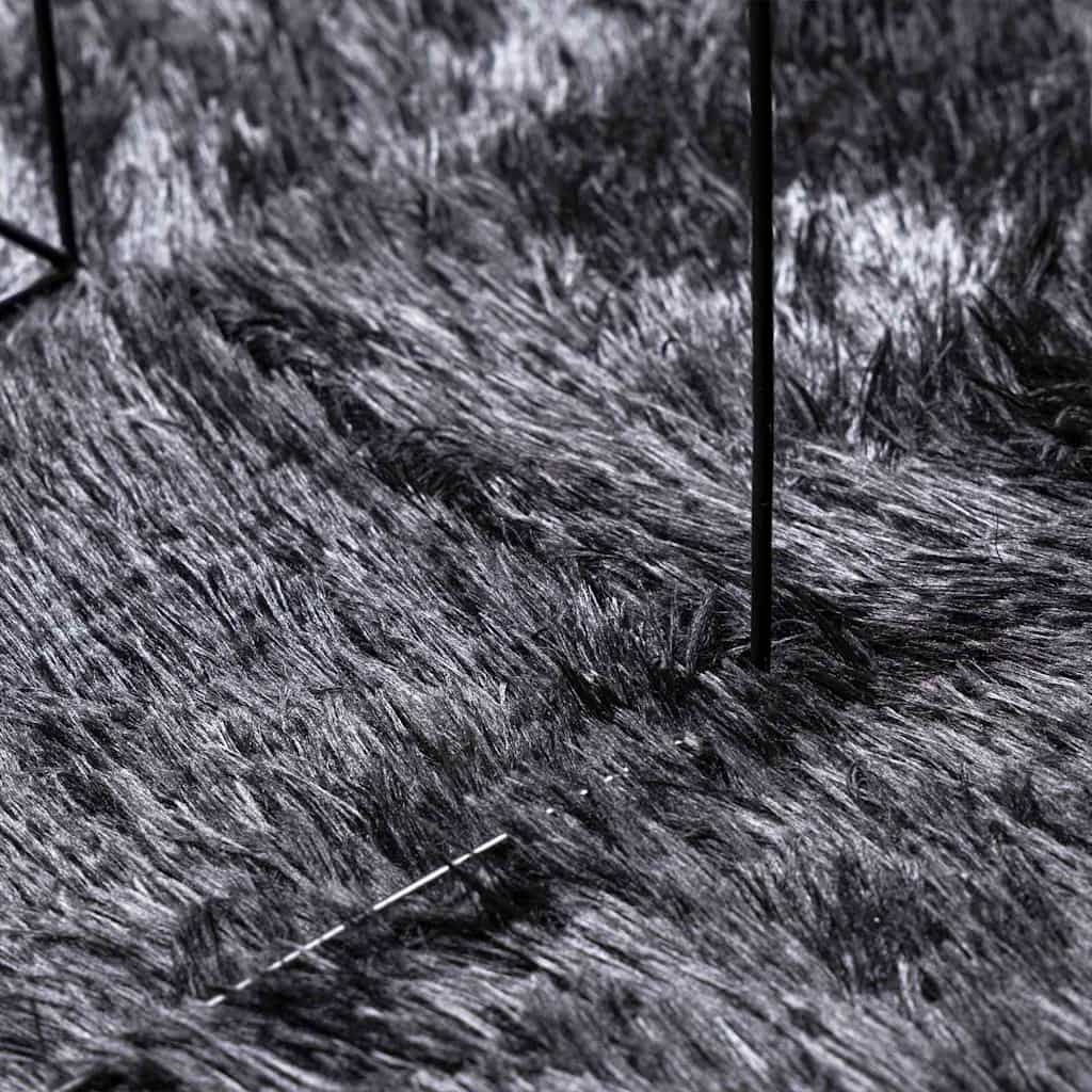 vidaXL Χαλί Shaggy με Ψηλό Πέλος NAVARRA Σκούρο Γκρι 100x100 εκ.