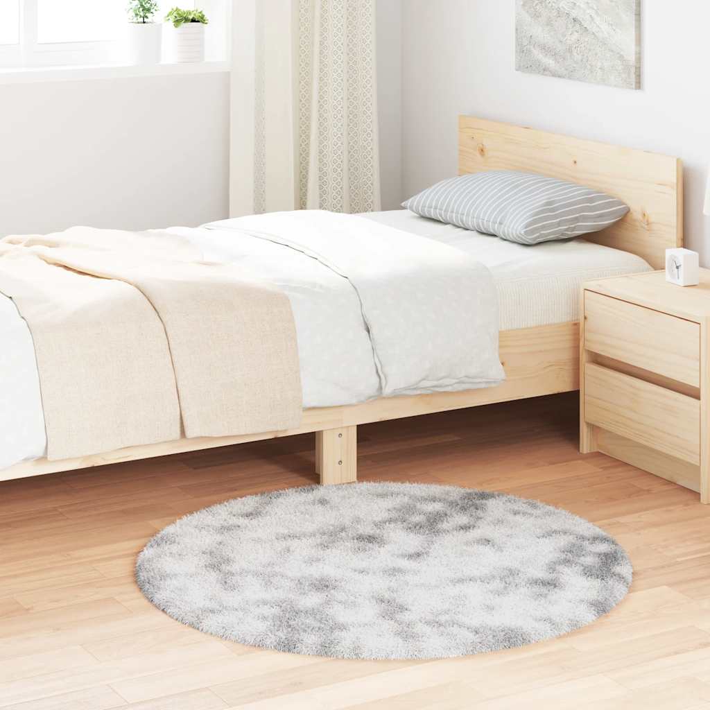 vidaXL Χαλί Shaggy με Ψηλό Πέλος NAVARRA Ασημί Γκρι 100x100 εκ.