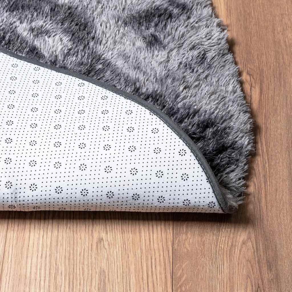 vidaXL Χαλί Shaggy με Ψηλό Πέλος NAVARRA Σκούρο Γκρι 120x120 εκ.