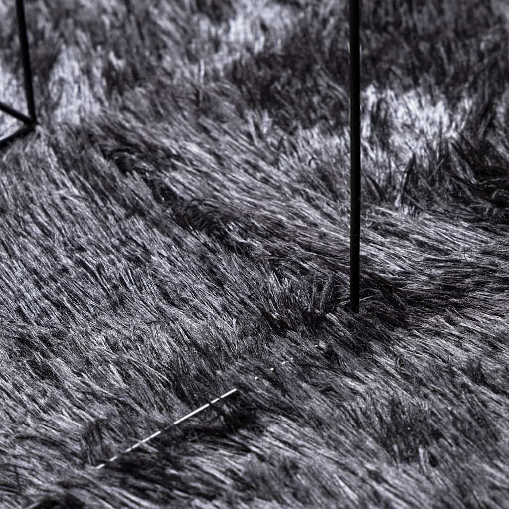 vidaXL Χαλί Shaggy με Ψηλό Πέλος NAVARRA Σκούρο Γκρι 120x120 εκ.