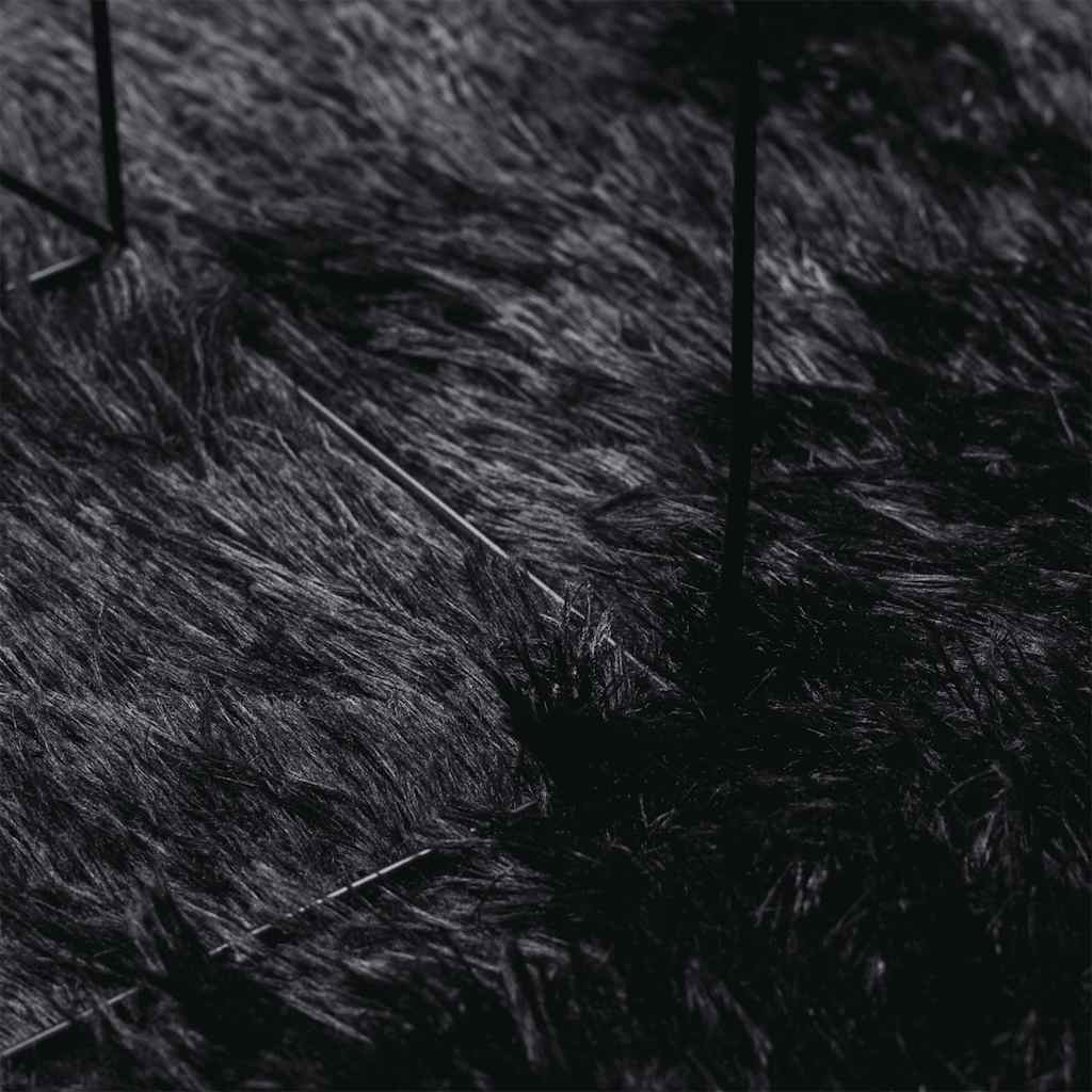 vidaXL Χαλί Shaggy με Ψηλό Πέλος NAVARRA Μαύρο 160x160 εκ. πολυεστέρας