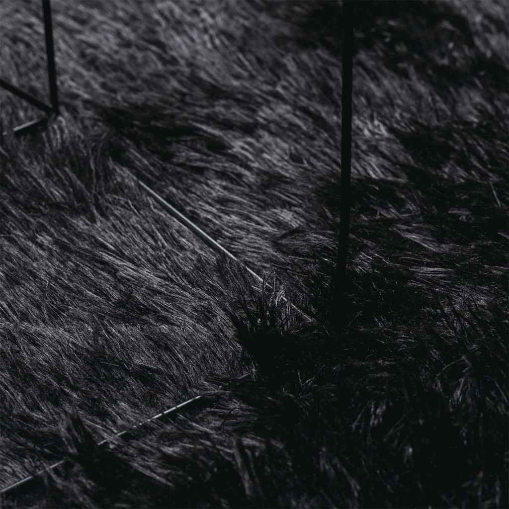 vidaXL Χαλί Shaggy με Ψηλό Πέλος NAVARRA Μαύρο 240x240 εκ. πολυεστέρας
