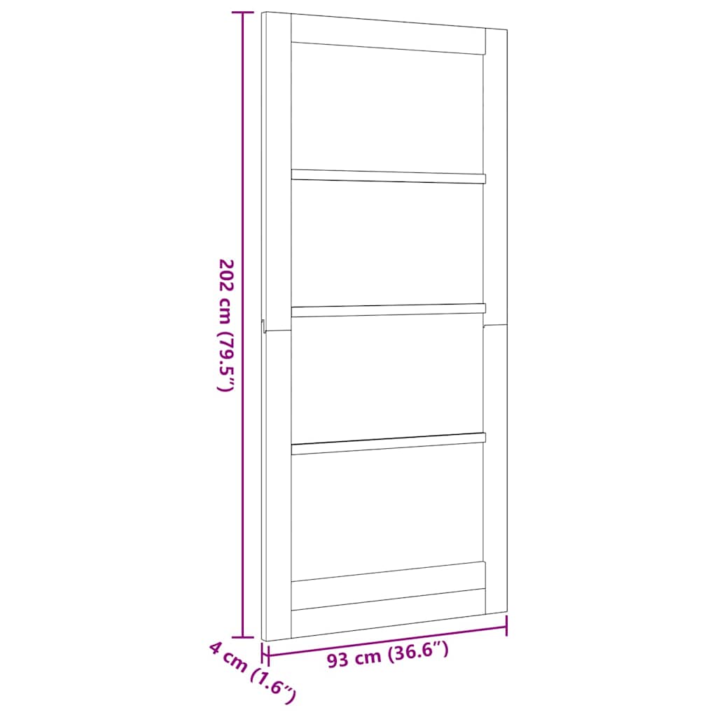 vidaXL Εσωτερική Πόρτα ORKDAL Καφέ 93 x 202 cm