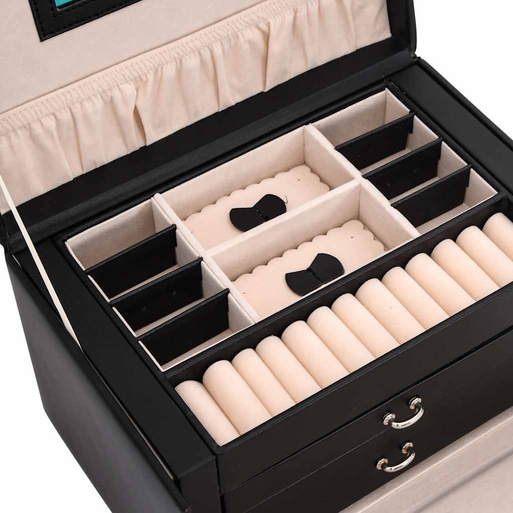 vidaXL Κοσμηματοθήκη 3 Επιπέδων με καθρέφτη Κλειδώσιμο 26x18x17,5 εκ.