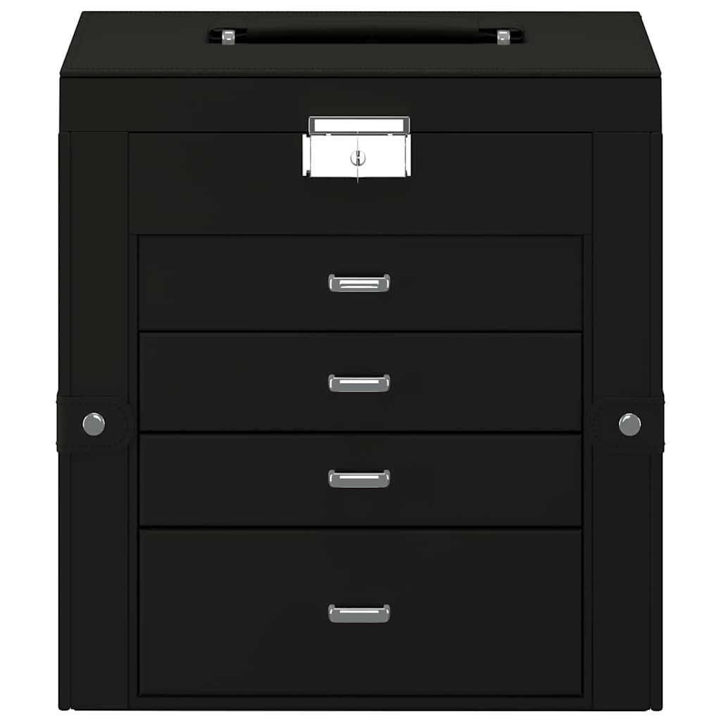 vidaXL Κοσμηματοθήκη 5 Επιπέδων με καθρέφτη Κλειδώσιμο Μαύρο