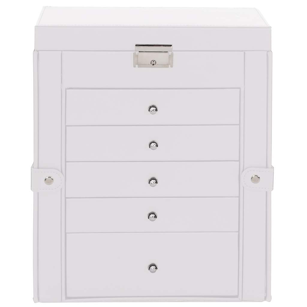 vidaXL Κοσμηματοθήκη 6 Επιπέδων με καθρέφτη Κλειδώσιμο Λευκό