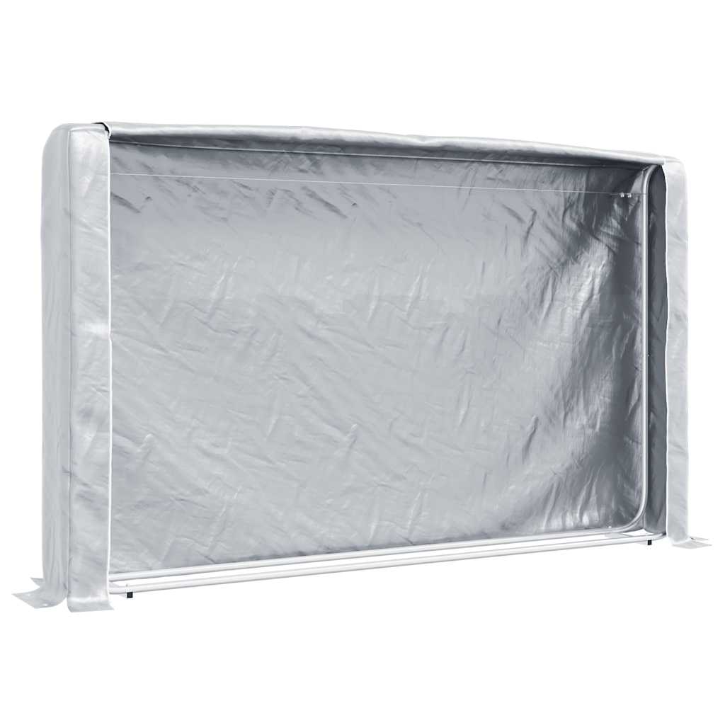 vidaXL Ράφι για καυσόξυλα με κάλυμμα βροχής Γαλβανισμένος χάλυβας