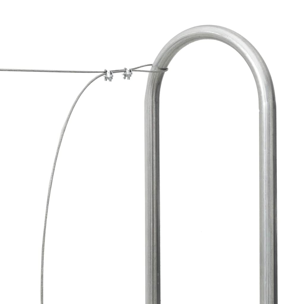 vidaXL Ράφι για καυσόξυλα με κάλυμμα βροχής Γαλβανισμένος χάλυβας