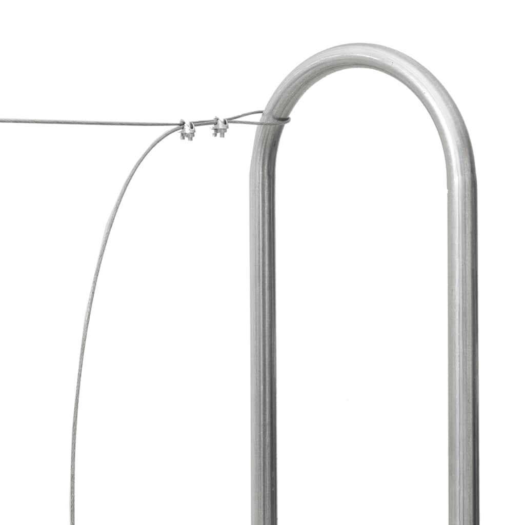 vidaXL Ράφι για καυσόξυλα με κάλυμμα βροχής Γαλβανισμένος χάλυβας