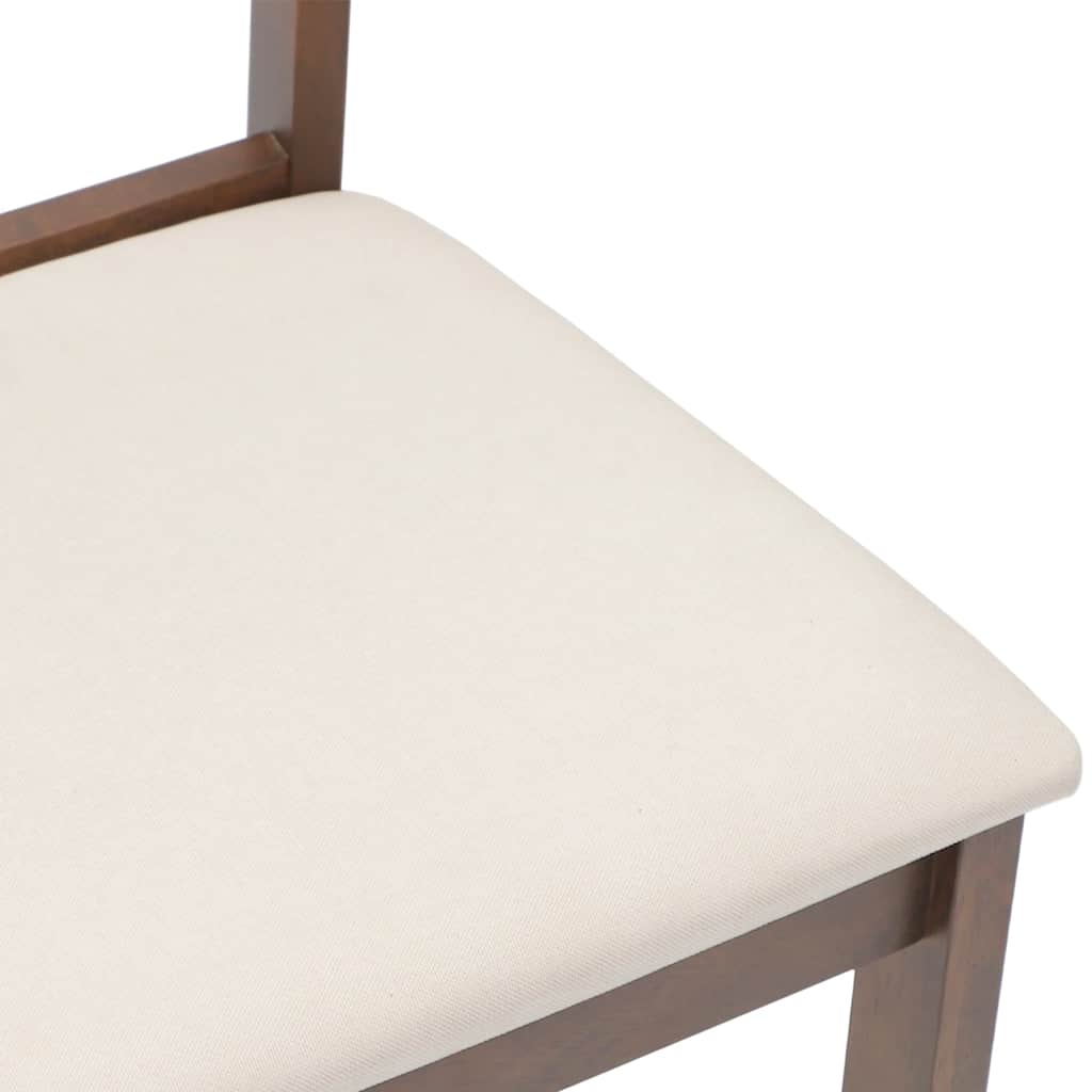 vidaXL Καρέκλες τραπεζαρίας με μαξιλάρια 2 τεμάχια Καφέ μασίφ ξύλο