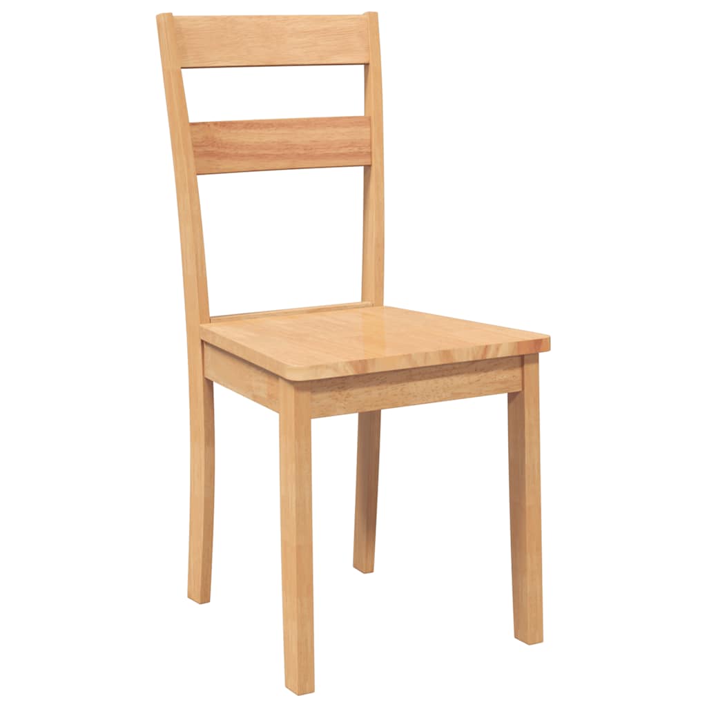 vidaXL Καρέκλες τραπεζαρίας 2 τεμ Φυσικό μασίφ ξύλο καουτσούκ