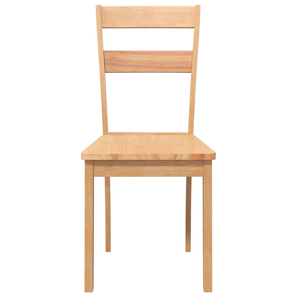 vidaXL Καρέκλες τραπεζαρίας 2 τεμ Φυσικό μασίφ ξύλο καουτσούκ