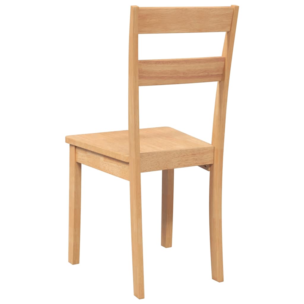 vidaXL Καρέκλες τραπεζαρίας 2 τεμ Φυσικό μασίφ ξύλο καουτσούκ