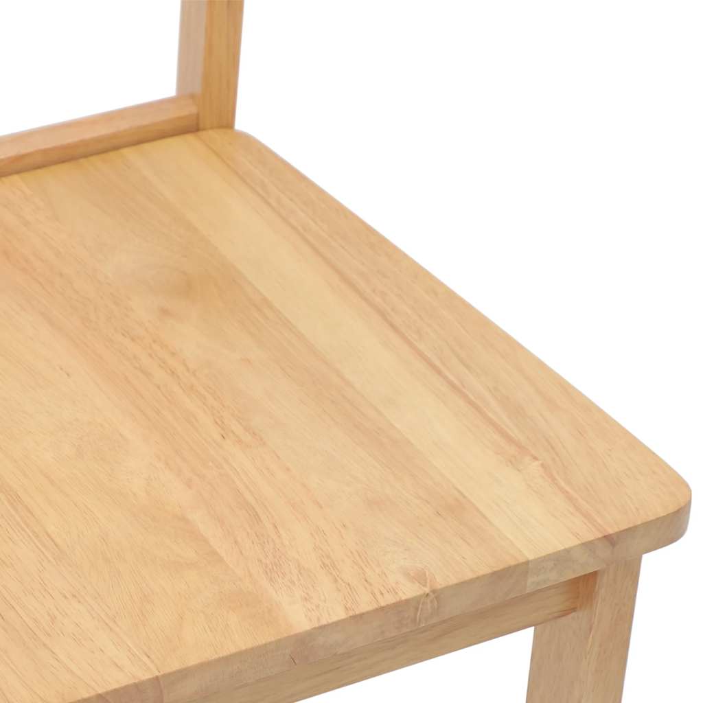 vidaXL Καρέκλες τραπεζαρίας 2 τεμ Φυσικό μασίφ ξύλο καουτσούκ