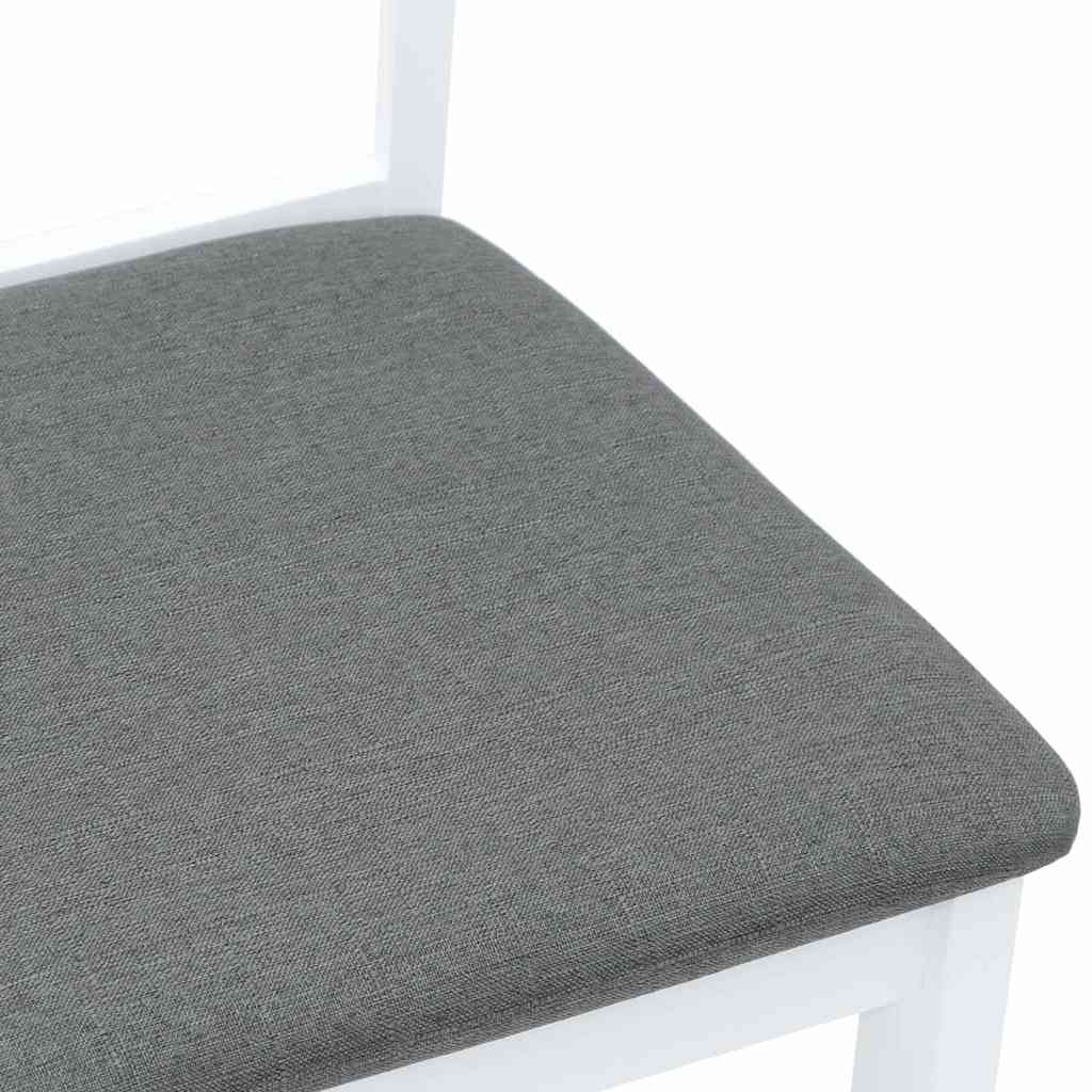 vidaXL Καρέκλες τραπεζαρίας με μαξιλάρια 2 τεμάχια Λευκό μασίφ ξύλο