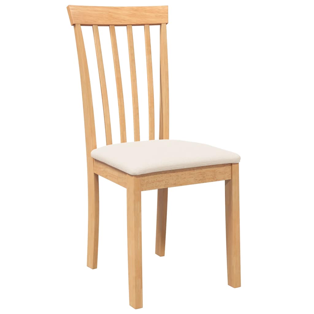 vidaXL Καρέκλες τραπεζαρίας με μαξιλάρια 2 τεμ Φυσικό μασίφ ξύλο