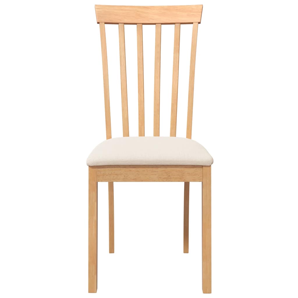 vidaXL Καρέκλες τραπεζαρίας με μαξιλάρια 2 τεμ Φυσικό μασίφ ξύλο