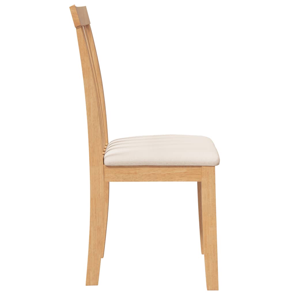 vidaXL Καρέκλες τραπεζαρίας με μαξιλάρια 2 τεμ Φυσικό μασίφ ξύλο