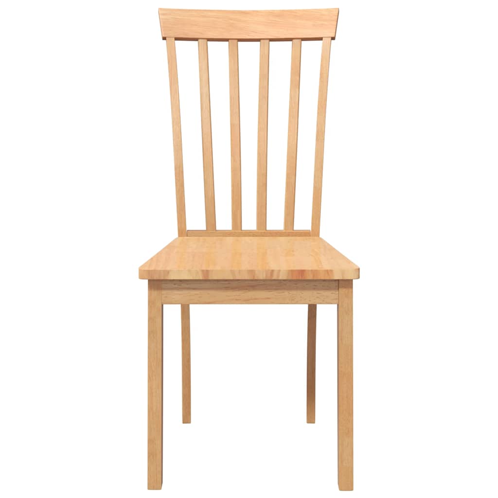 vidaXL Καρέκλες τραπεζαρίας 2 τεμ Φυσικό μασίφ ξύλο καουτσούκ