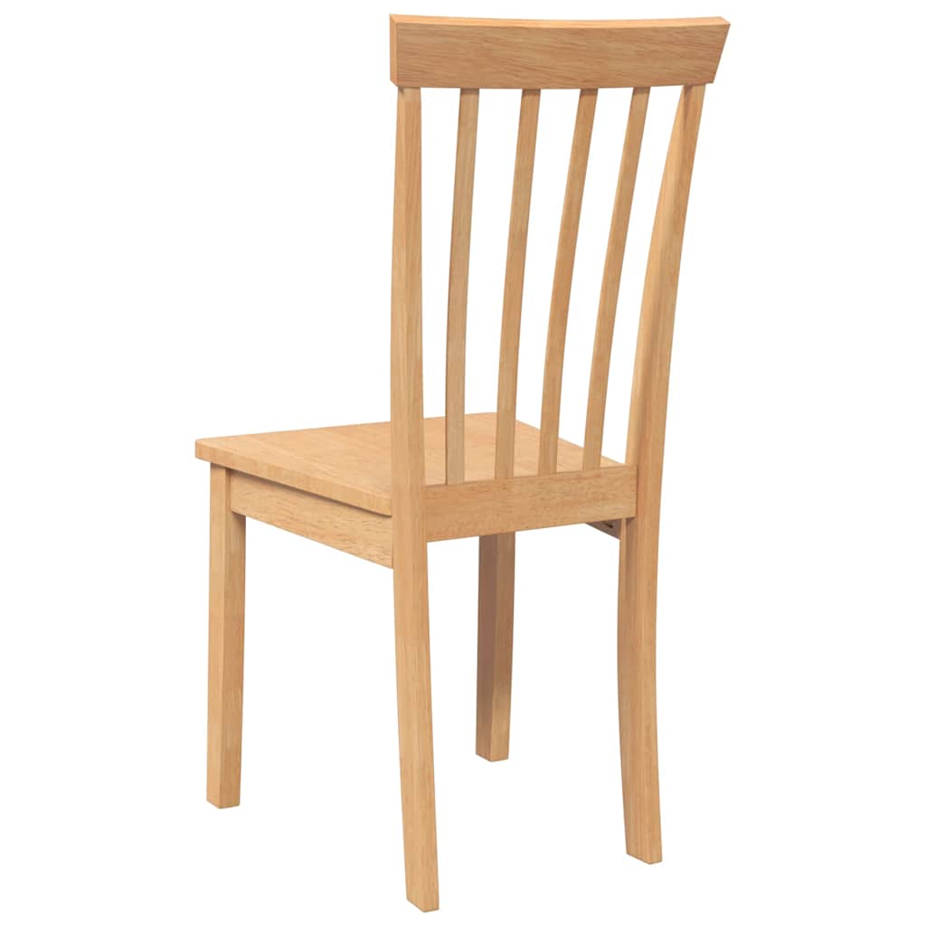 vidaXL Καρέκλες τραπεζαρίας 2 τεμ Φυσικό μασίφ ξύλο καουτσούκ