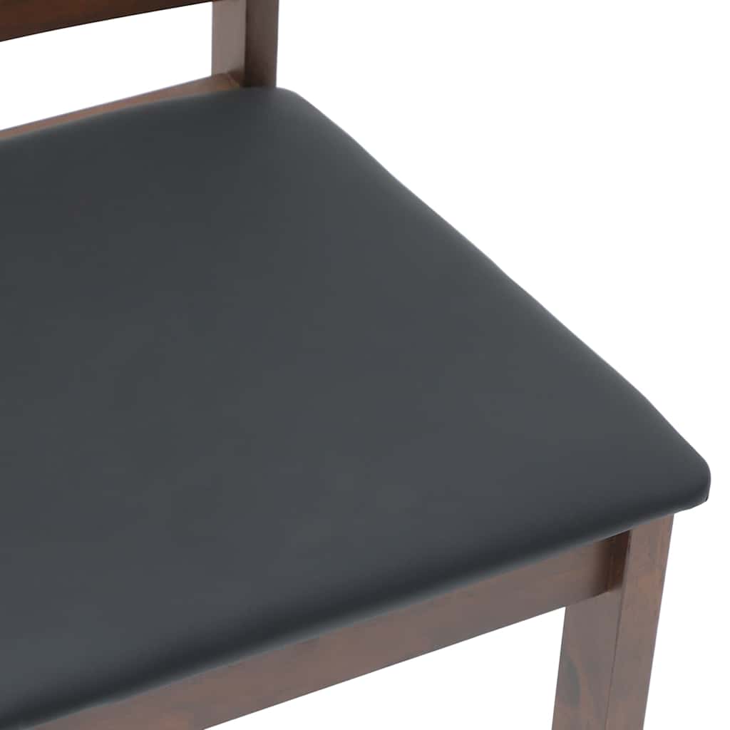 vidaXL Καρέκλες τραπεζαρίας με μαξιλάρια 2 τεμάχια Καφέ μασίφ ξύλο