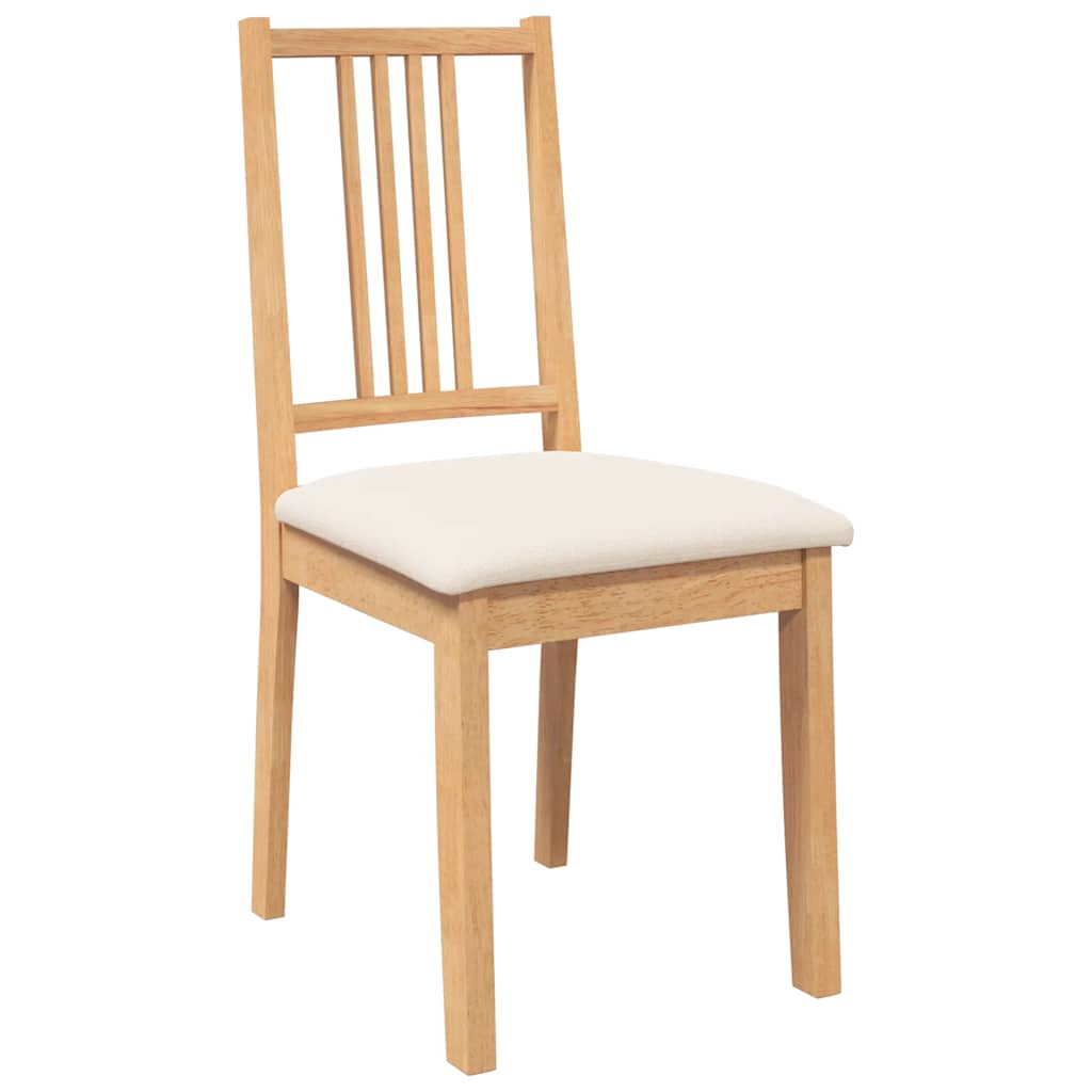 vidaXL Καρέκλες τραπεζαρίας με μαξιλάρια 2 τεμ Φυσικό μασίφ ξύλο