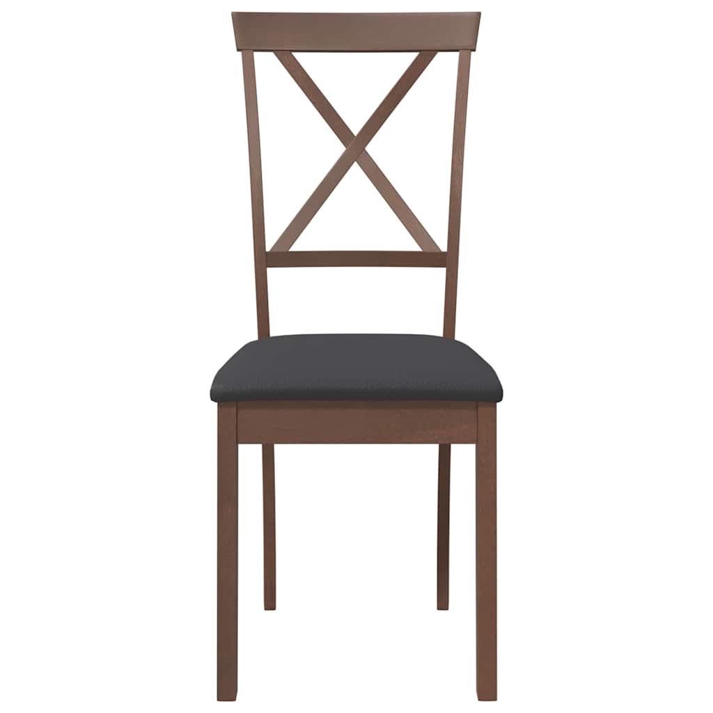 vidaXL Καρέκλες τραπεζαρίας με μαξιλάρια 2 τεμάχια Καφέ μασίφ ξύλο