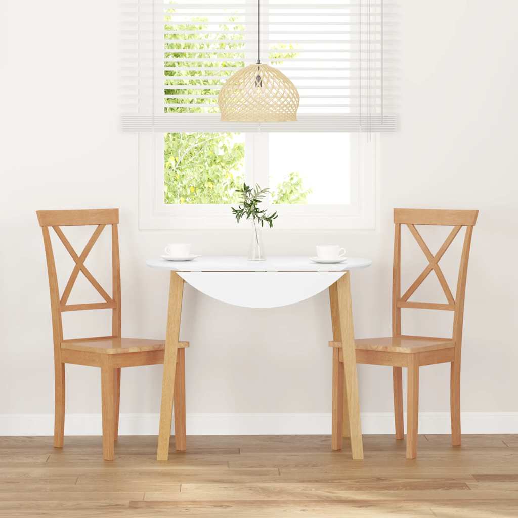 vidaXL Καρέκλες τραπεζαρίας 2 τεμάχια από μασίφ ξύλο καουτσούκ