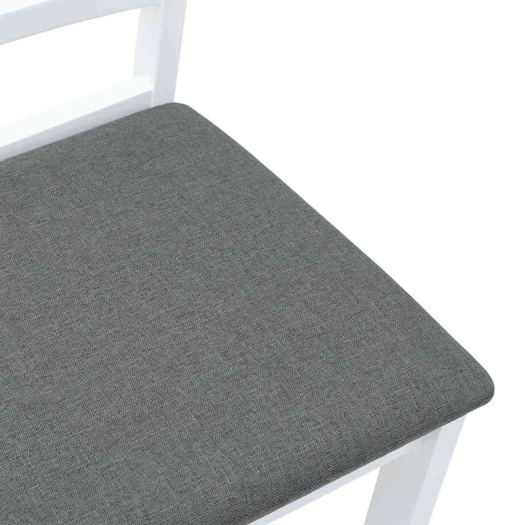 vidaXL Καρέκλες τραπεζαρίας με μαξιλάρια 2 τεμάχια Λευκό μασίφ ξύλο