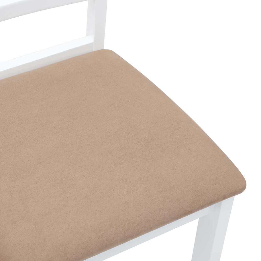 vidaXL Καρέκλες τραπεζαρίας με μαξιλάρια 2 τεμάχια Λευκό μασίφ ξύλο