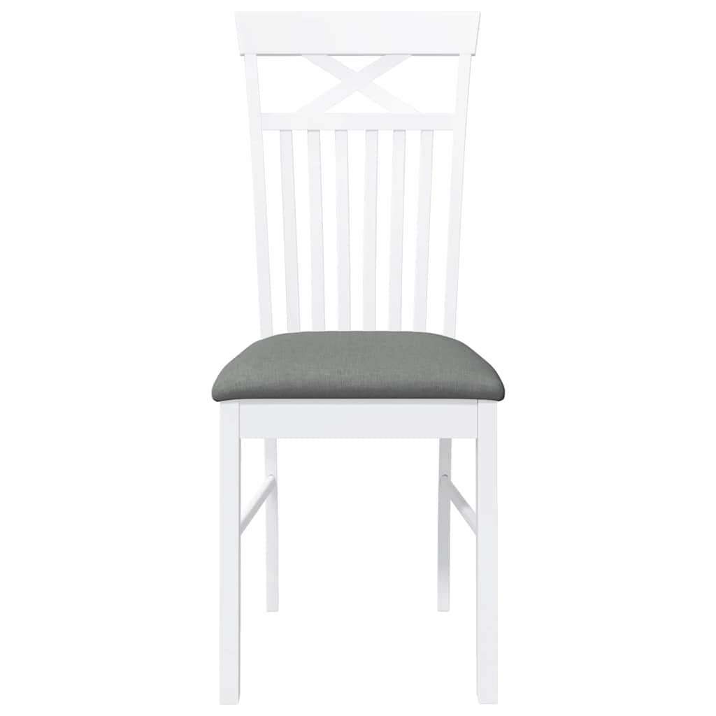 vidaXL Καρέκλες τραπεζαρίας με μαξιλάρια 2 τεμάχια Λευκό μασίφ ξύλο