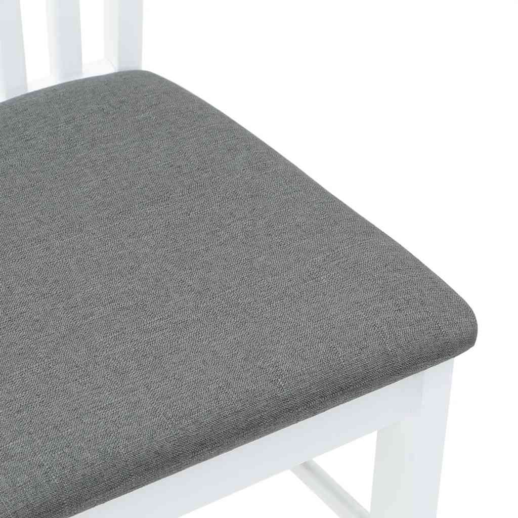 vidaXL Καρέκλες τραπεζαρίας με μαξιλάρια 2 τεμάχια Λευκό μασίφ ξύλο