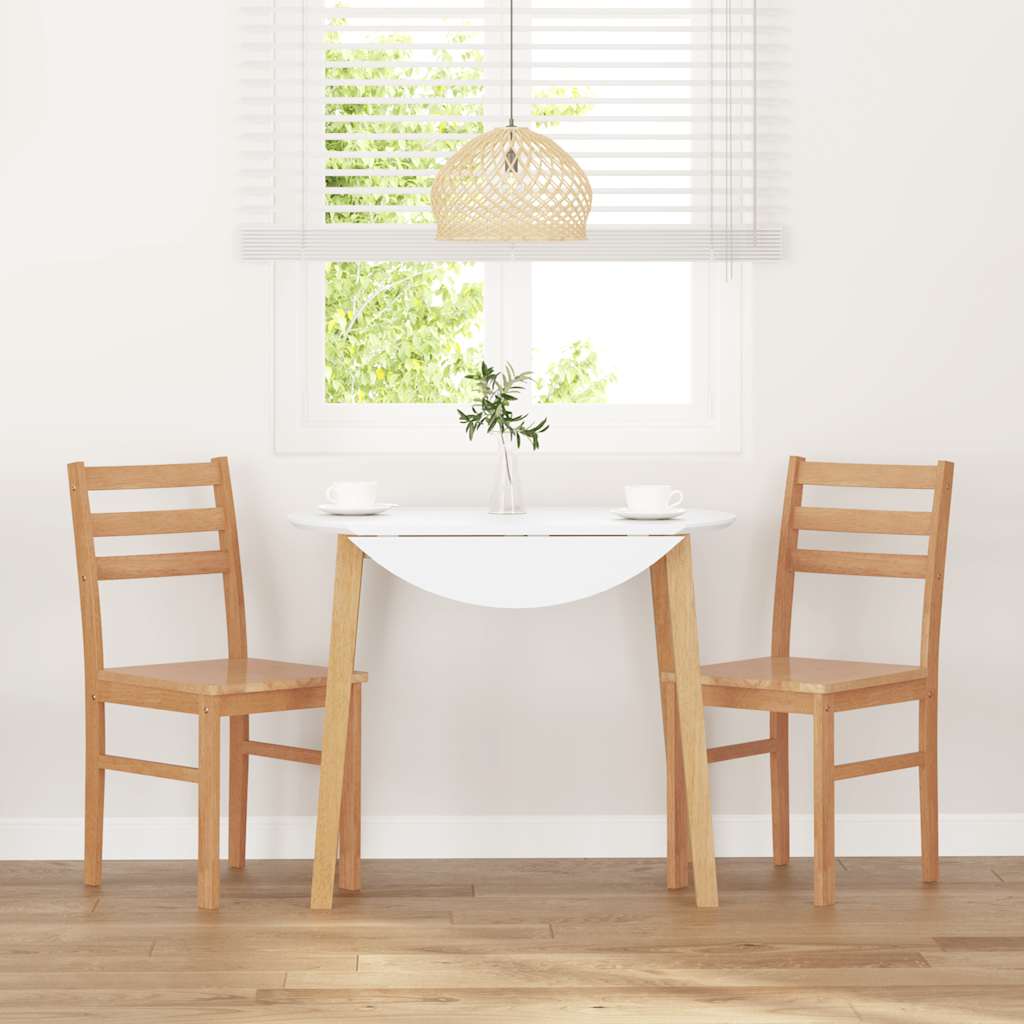 vidaXL Καρέκλες τραπεζαρίας 2 τεμάχια από μασίφ ξύλο καουτσούκ