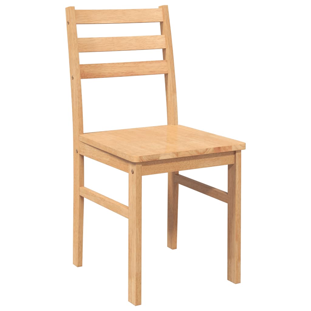 vidaXL Καρέκλες τραπεζαρίας 2 τεμάχια από μασίφ ξύλο καουτσούκ