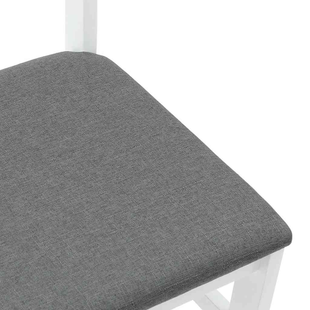 vidaXL Καρέκλες τραπεζαρίας με μαξιλάρια 2 τεμάχια Λευκό μασίφ ξύλο