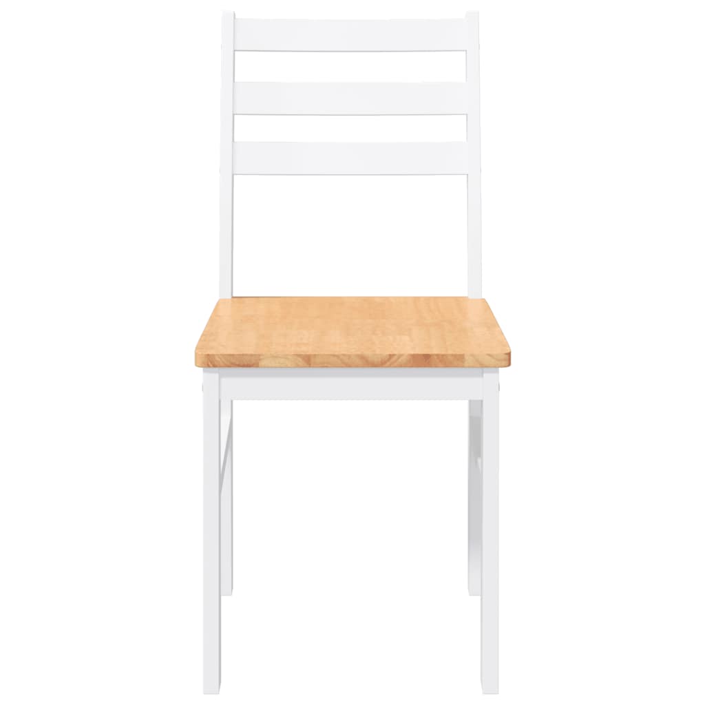 vidaXL Καρέκλες τραπεζαρίας 2 τεμάχια Λευκό μασίφ ξύλο καουτσούκ