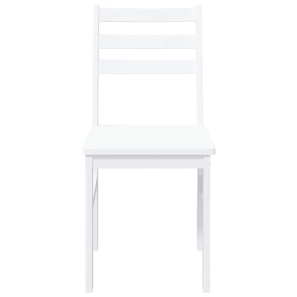 vidaXL Καρέκλες τραπεζαρίας 2 τεμάχια Λευκό μασίφ ξύλο καουτσούκ