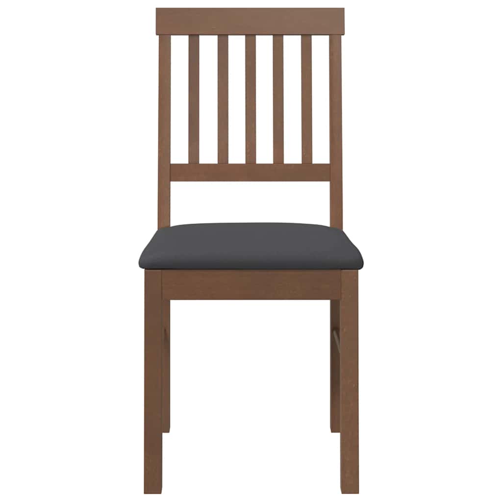 vidaXL Καρέκλες τραπεζαρίας με μαξιλάρια 2 τεμάχια Καφέ μασίφ ξύλο