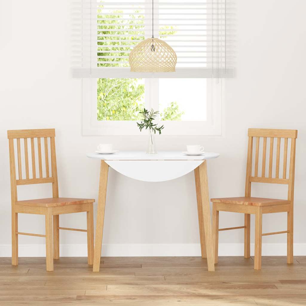 vidaXL Καρέκλες τραπεζαρίας 2 τεμάχια από μασίφ ξύλο καουτσούκ