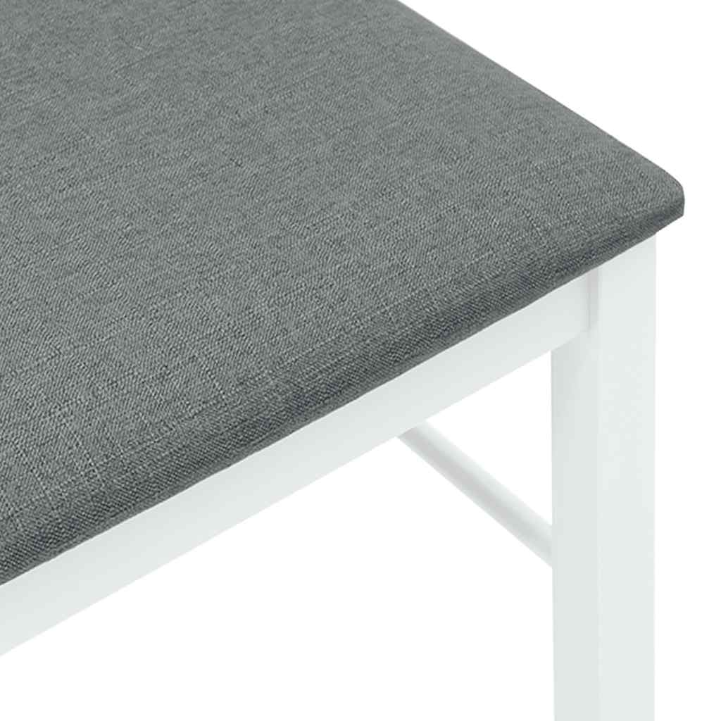 vidaXL Καρέκλες τραπεζαρίας με μαξιλάρια 2 τεμάχια Λευκό μασίφ ξύλο