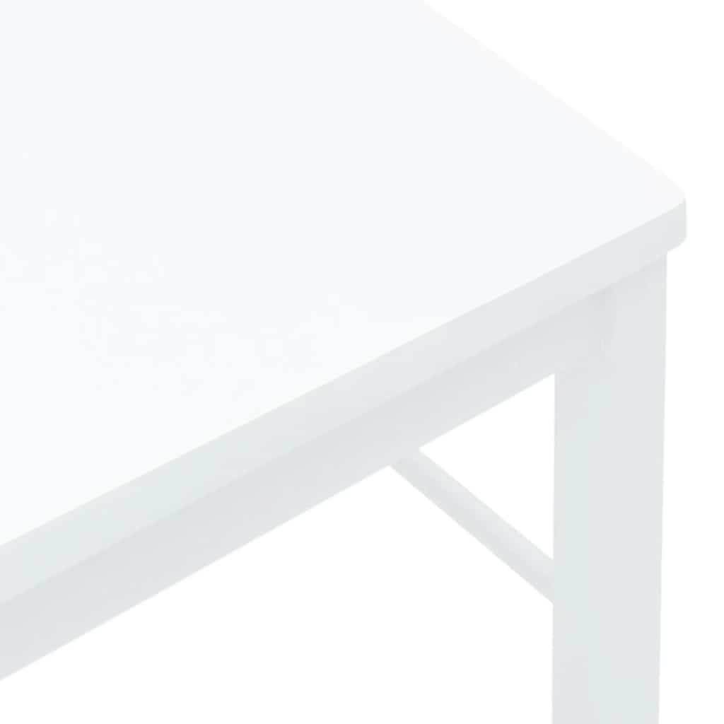 vidaXL Καρέκλες τραπεζαρίας 2 τεμάχια Λευκό μασίφ ξύλο καουτσούκ