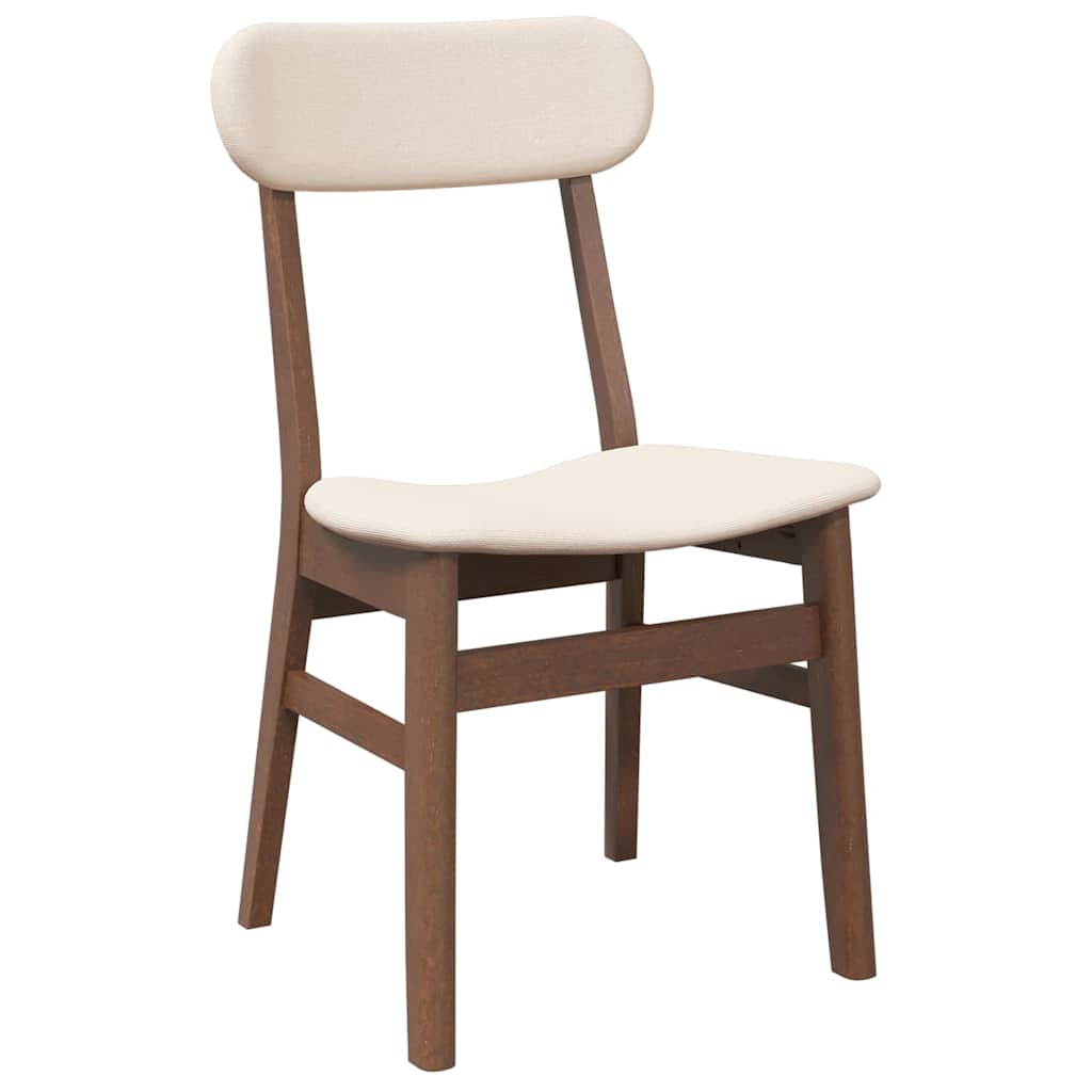 vidaXL Καρέκλες τραπεζαρίας με μαξιλάρια 2 τεμάχια Καφέ μασίφ ξύλο