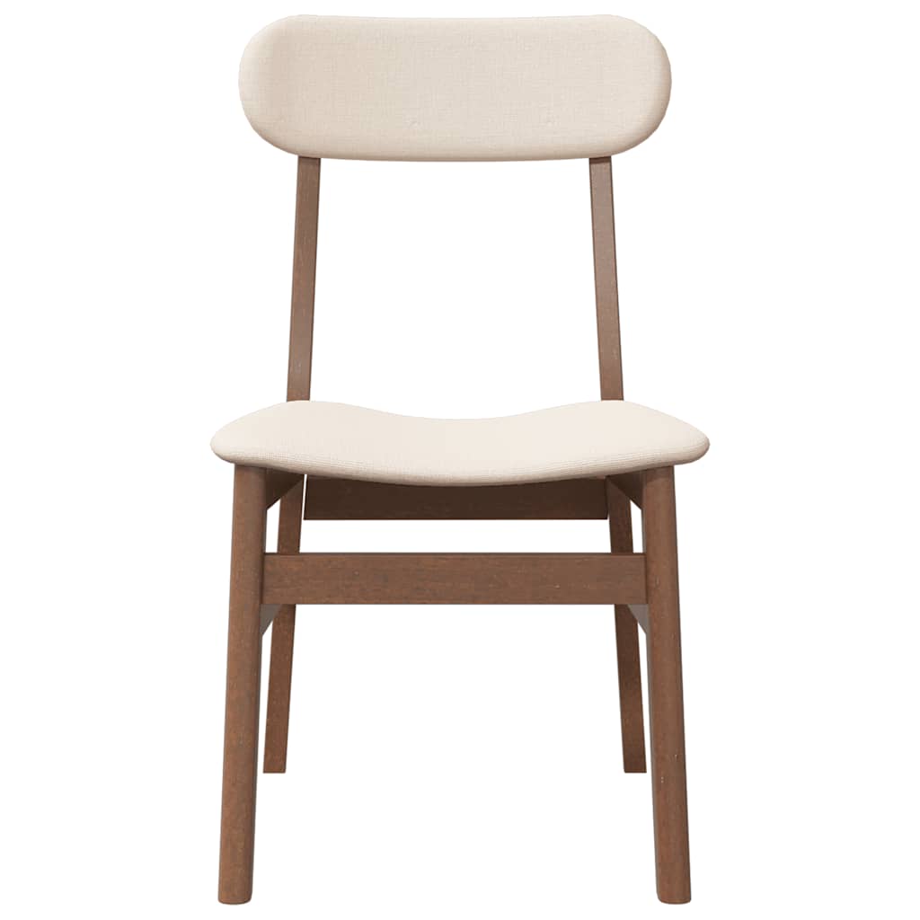 vidaXL Καρέκλες τραπεζαρίας με μαξιλάρια 2 τεμάχια Καφέ μασίφ ξύλο