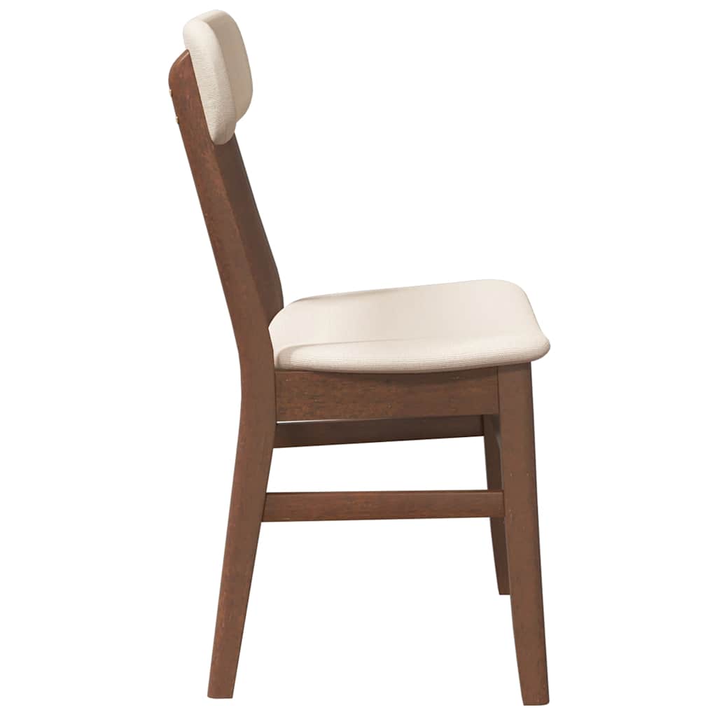 vidaXL Καρέκλες τραπεζαρίας με μαξιλάρια 2 τεμάχια Καφέ μασίφ ξύλο