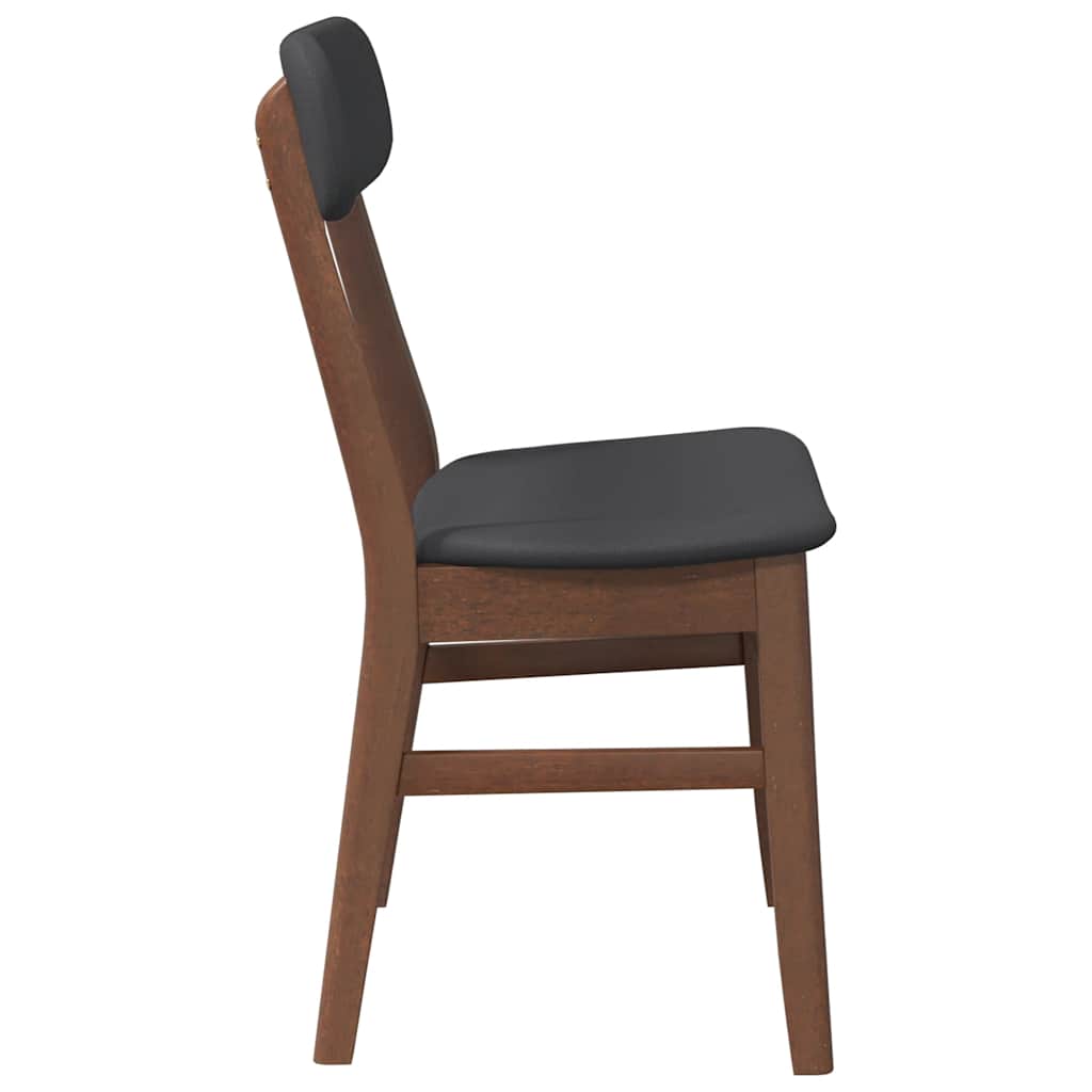 vidaXL Καρέκλες τραπεζαρίας με μαξιλάρια 2 τεμάχια Καφέ μασίφ ξύλο