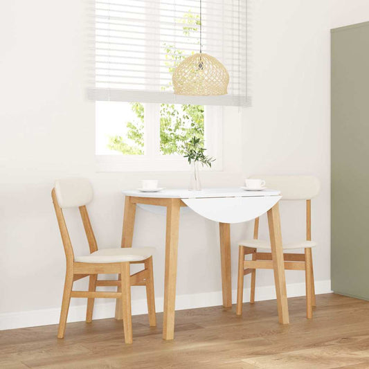 vidaXL Καρέκλες τραπεζαρίας με μαξιλάρια 2 τεμάχια από μασίφ ξύλο