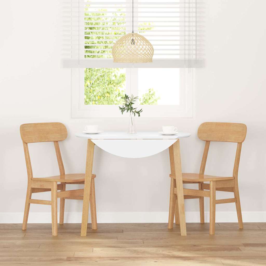 vidaXL Καρέκλες τραπεζαρίας 2 τεμάχια από μασίφ ξύλο καουτσούκ